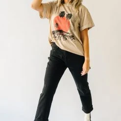 Piper & Scoot The Three Palms Graphic Tee In Sand