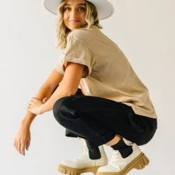 Piper & Scoot The Three Palms Graphic Tee In Sand