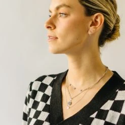 Piper & Scoot The Skyros Retro Gingham Cardigan Top In Black