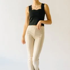 Piper & Scoot The Kysa Ponte Trouser Pant In Ivory