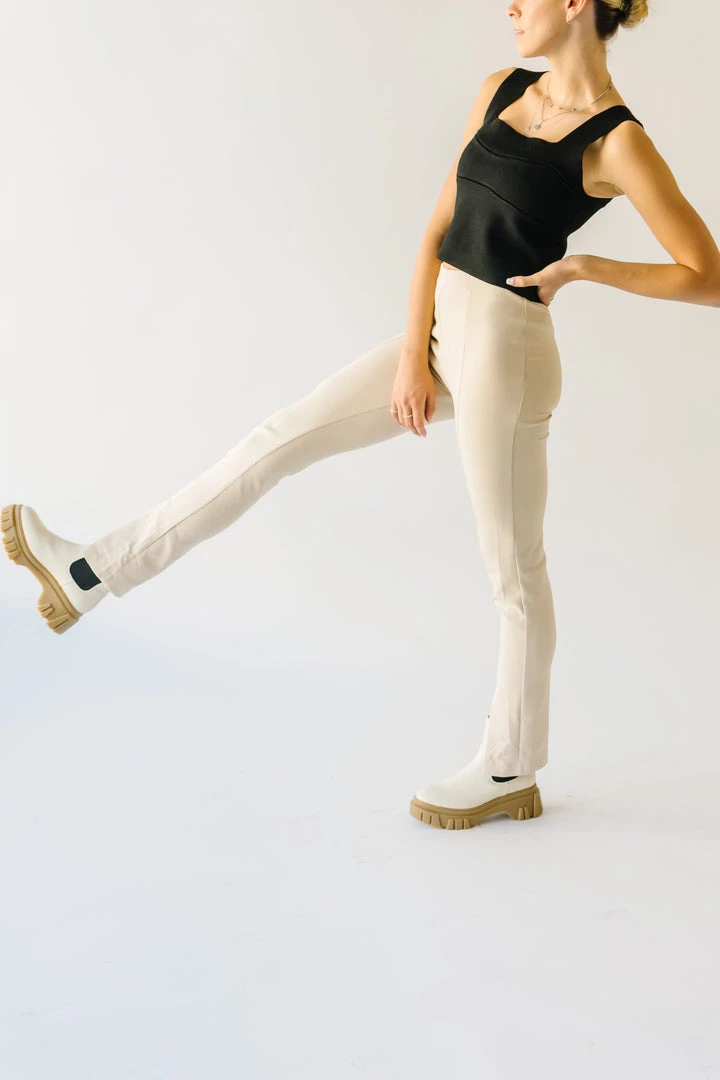 Piper & Scoot The Kysa Ponte Trouser Pant In Ivory