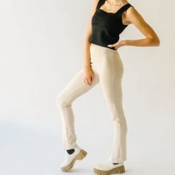 Piper & Scoot The Kysa Ponte Trouser Pant In Ivory