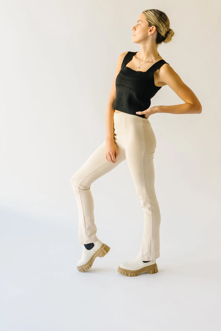 Piper & Scoot The Kysa Ponte Trouser Pant In Ivory