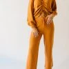 Piper & Scoot The Puth Straight Leg Sweater Pant In Rust