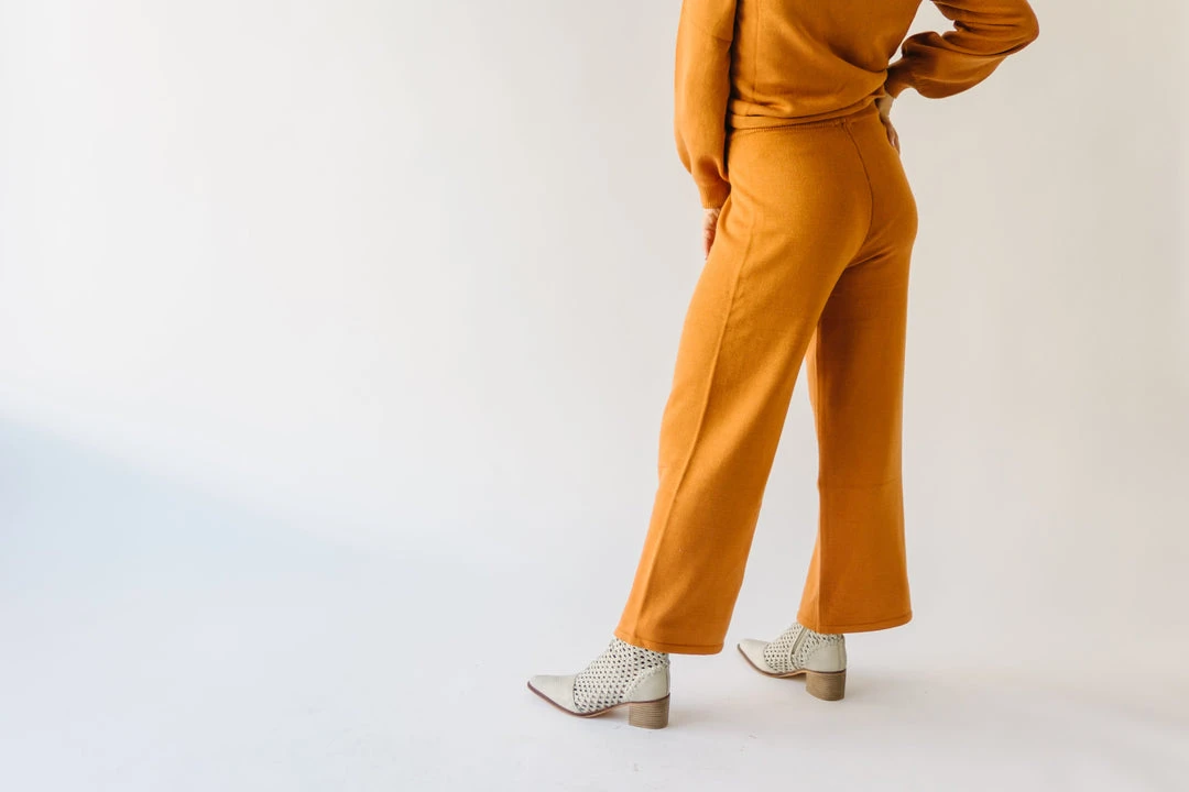Piper & Scoot The Puth Straight Leg Sweater Pant In Rust