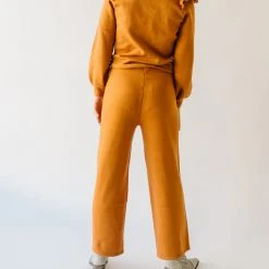 Piper & Scoot The Puth Straight Leg Sweater Pant In Rust