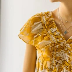 Piper & Scoot The Imara V-Neck Floral Midi Dress In Mustard