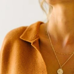 Piper & Scoot Tops The Rue Textured Sweater In Butterscotch