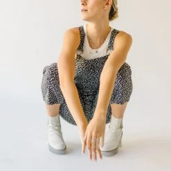 Piper & Scoot The Bruno Floral Overalls In Black Bottoms + Jumpsuits