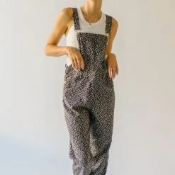 Piper & Scoot The Bruno Floral Overalls In Black Bottoms + Jumpsuits