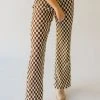 Piper & Scoot The Corina Pleated Trouser In Brown Check Bottoms + Jumpsuits