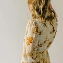 Piper & Scoot The Albert Floral Textured Dress In Ivory