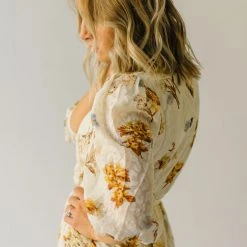 Piper & Scoot The Albert Floral Textured Dress In Ivory