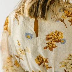 Piper & Scoot The Albert Floral Textured Dress In Ivory