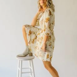 Piper & Scoot The Albert Floral Textured Dress In Ivory