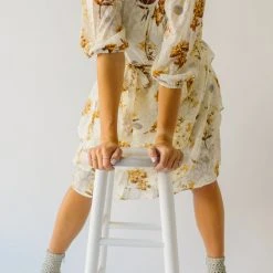 Piper & Scoot The Albert Floral Textured Dress In Ivory