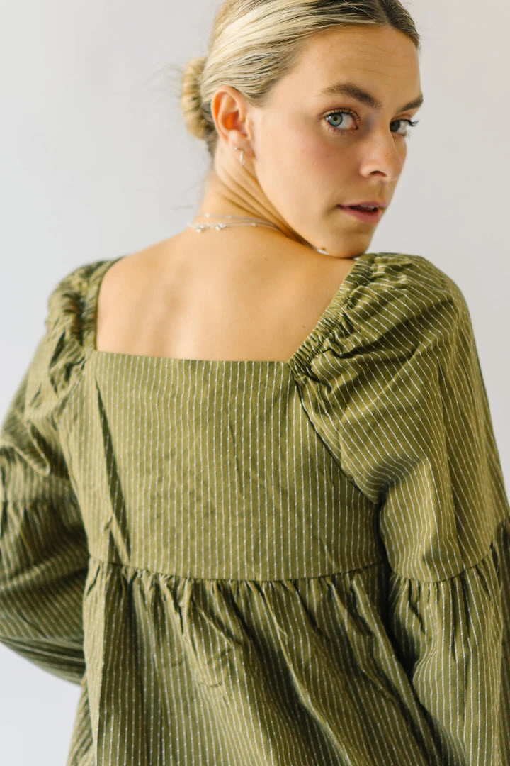 Piper & Scoot The Marilyn Embroidered Blouse In Olive Tops