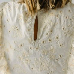 Piper & Scoot The Salma Ruffle Detail Dress In Cream