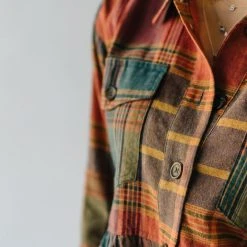 Piper & Scoot The Alina Peplum Shacket In Red Plaid Tops