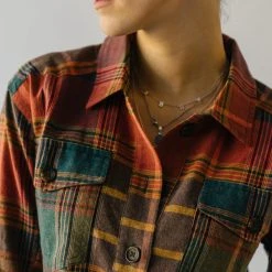 Piper & Scoot The Alina Peplum Shacket In Red Plaid Tops