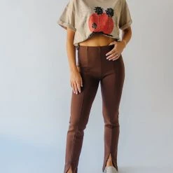 Piper & Scoot The Kysa Ponte Trouser Pant In Brown