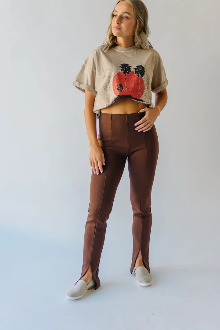 Piper & Scoot The Kysa Ponte Trouser Pant In Brown