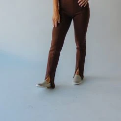 Piper & Scoot The Kysa Ponte Trouser Pant In Brown