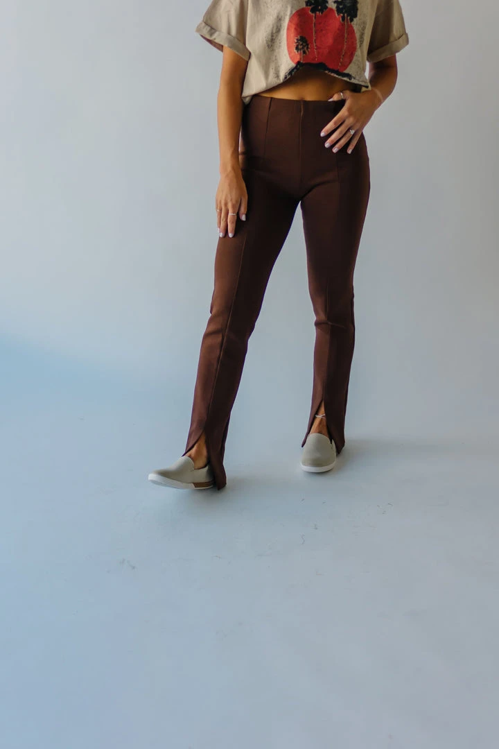 Piper & Scoot The Kysa Ponte Trouser Pant In Brown