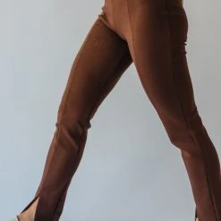 Piper & Scoot The Kysa Ponte Trouser Pant In Brown