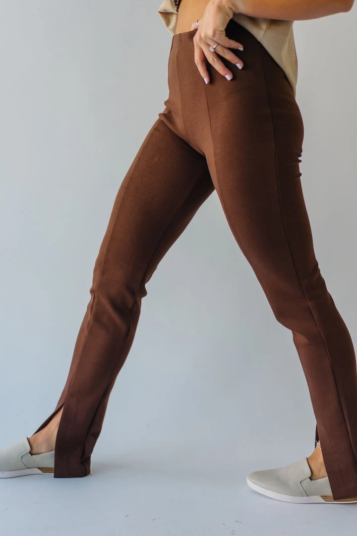 Piper & Scoot The Kysa Ponte Trouser Pant In Brown