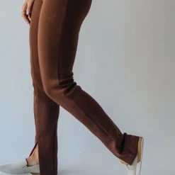 Piper & Scoot The Kysa Ponte Trouser Pant In Brown