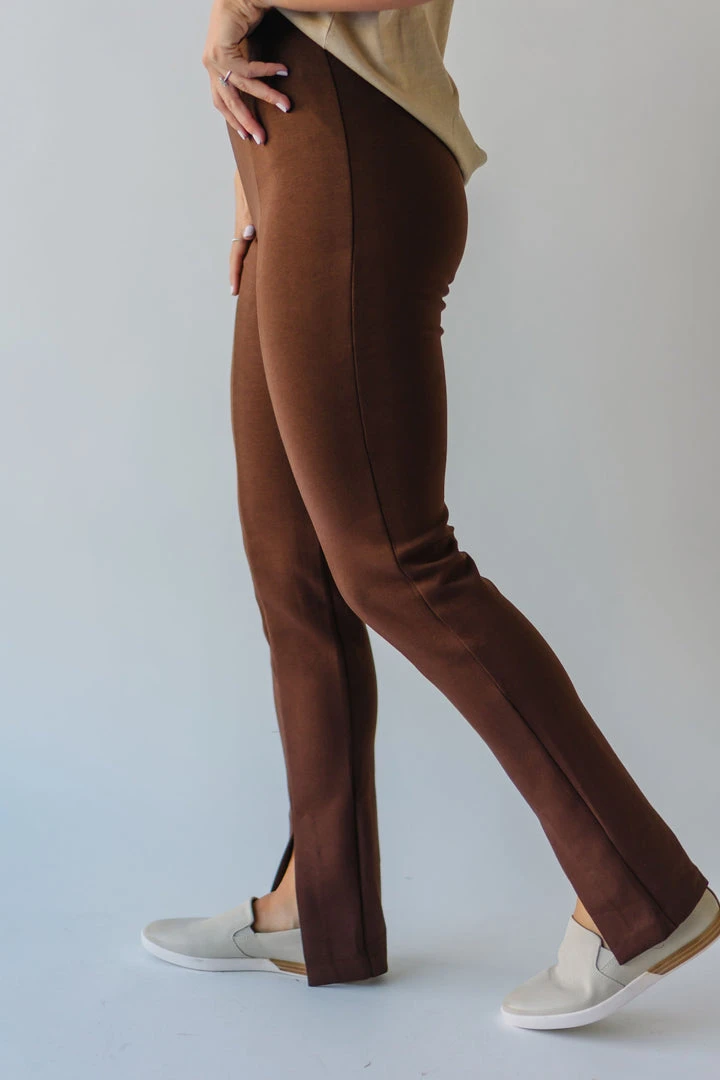 Piper & Scoot The Kysa Ponte Trouser Pant In Brown