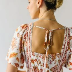 Piper & Scoot The Echo Square Neck Midi Dress In Sunset Multi