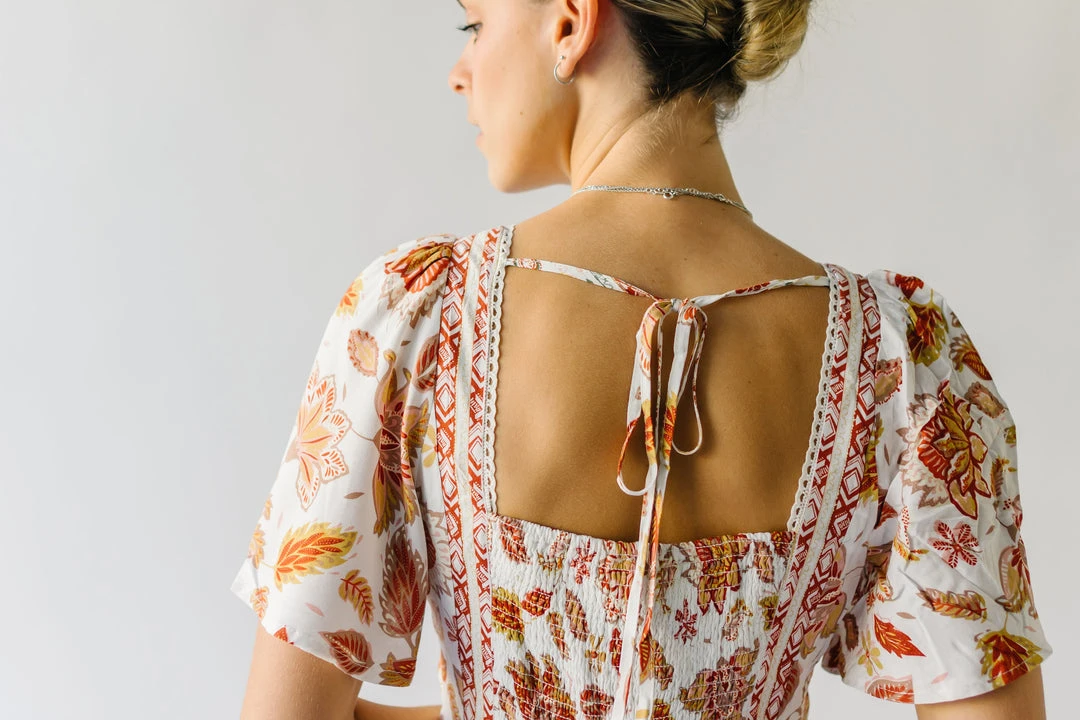 Piper & Scoot The Echo Square Neck Midi Dress In Sunset Multi