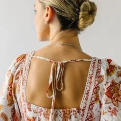 Piper & Scoot The Echo Square Neck Midi Dress In Sunset Multi