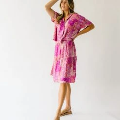 Piper & Scoot: The San Lucas Patchwork Skirt In Fuchsia Bottoms + Jumpsuits