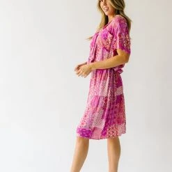 Piper & Scoot: The San Lucas Patchwork Skirt In Fuchsia Bottoms + Jumpsuits