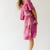 Piper & Scoot: The Cabo Patchwork Button Up Top In Fuchsia