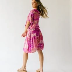 Piper & Scoot: The San Lucas Patchwork Skirt In Fuchsia Bottoms + Jumpsuits