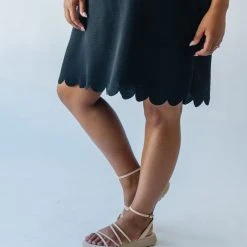 Piper & Scoot The Scotty Scallop Dress In Black Dresses