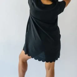 Piper & Scoot The Scotty Scallop Dress In Black Dresses