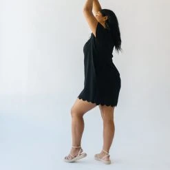 Piper & Scoot The Scotty Scallop Dress In Black Dresses