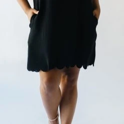 Piper & Scoot The Scotty Scallop Dress In Black Dresses