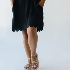 Piper & Scoot The Scotty Scallop Dress In Black Dresses