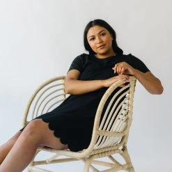 Piper & Scoot The Scotty Scallop Dress In Black Dresses