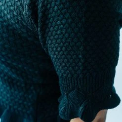 Piper & Scoot The Fairview Crochet Detail Sweater In Black Tops