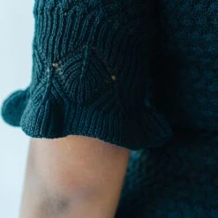 Piper & Scoot The Fairview Crochet Detail Sweater In Black Tops
