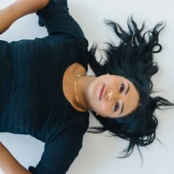 Piper & Scoot The Fairview Crochet Detail Sweater In Black Tops