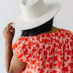 Piper & Scoot Tops The Freddy Floral Blouse In Coral