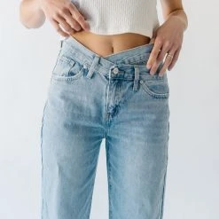 Piper & Scoot Bottoms + Jumpsuits Denim: Gentry High Rise Straight Jean In Light Blue